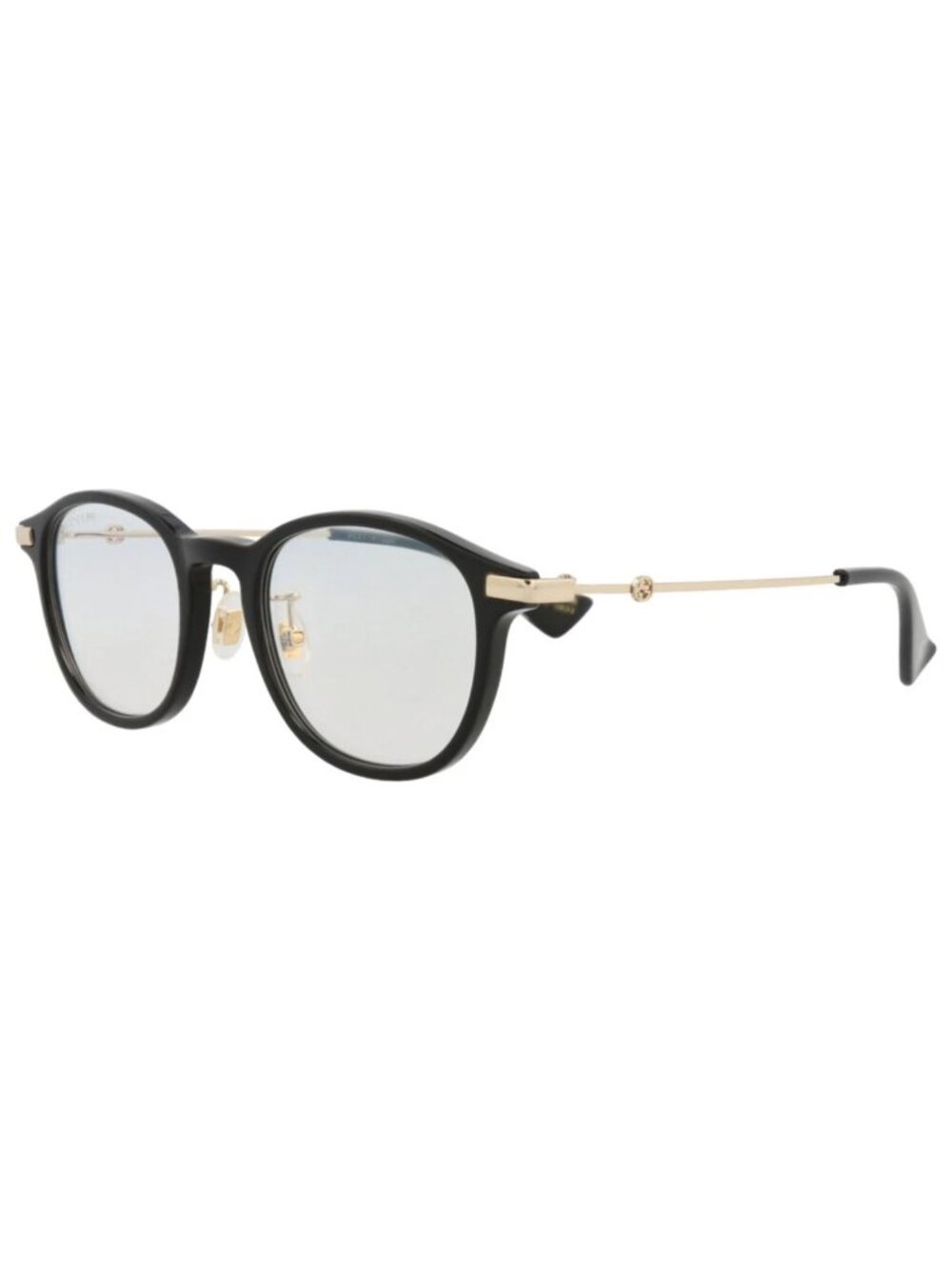 New Gucci Women's Sunglasses Round Oval Recycled Acetate Frame Mens Black Gold